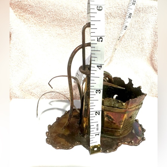 ENESCO 5" ✅⬇️Copper/Brass SCULPTURE Well Pump 1974 Japan Signed Home Decor - Picture 3 of 9